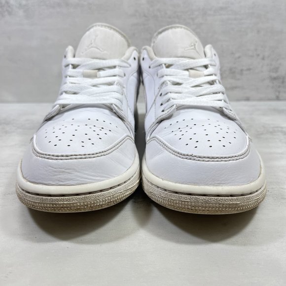 Nike Jordan 1 Low Triple White Sneakers - Men\'s Size 8.5 - White